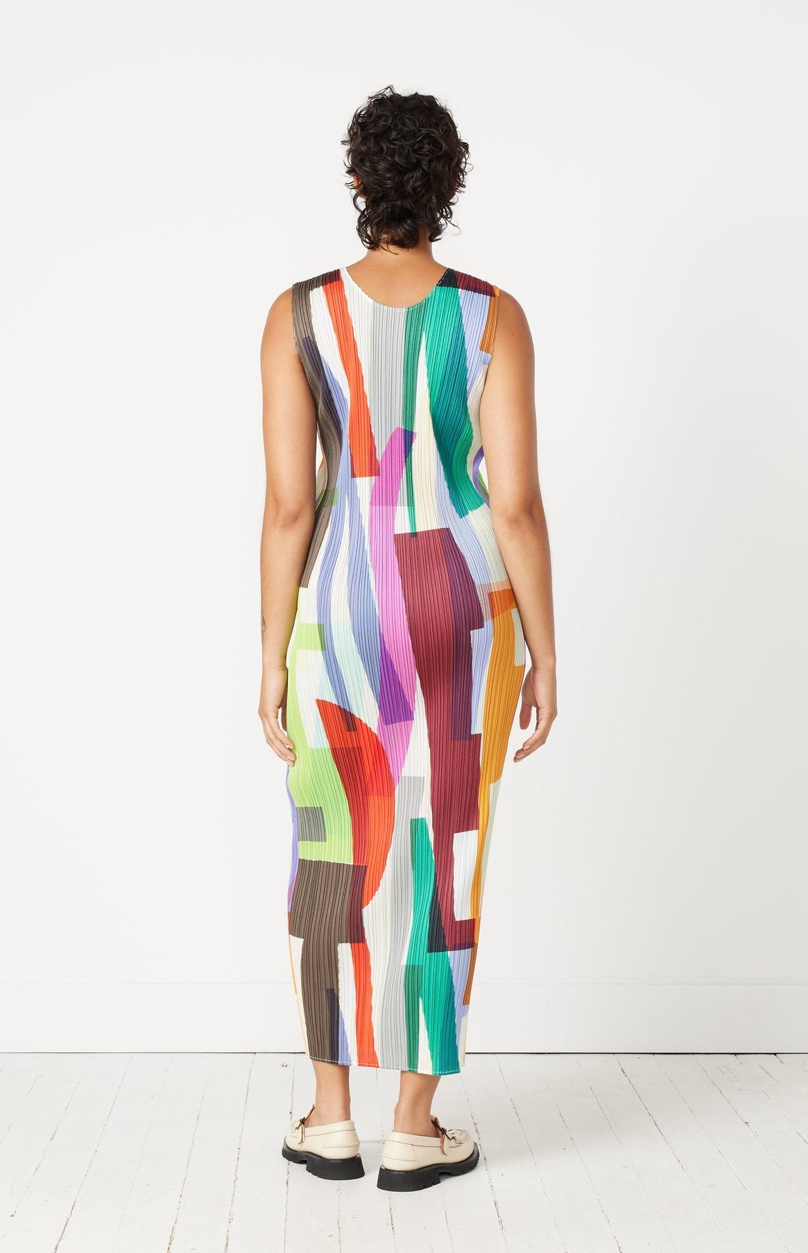 Pleated Printed Dress