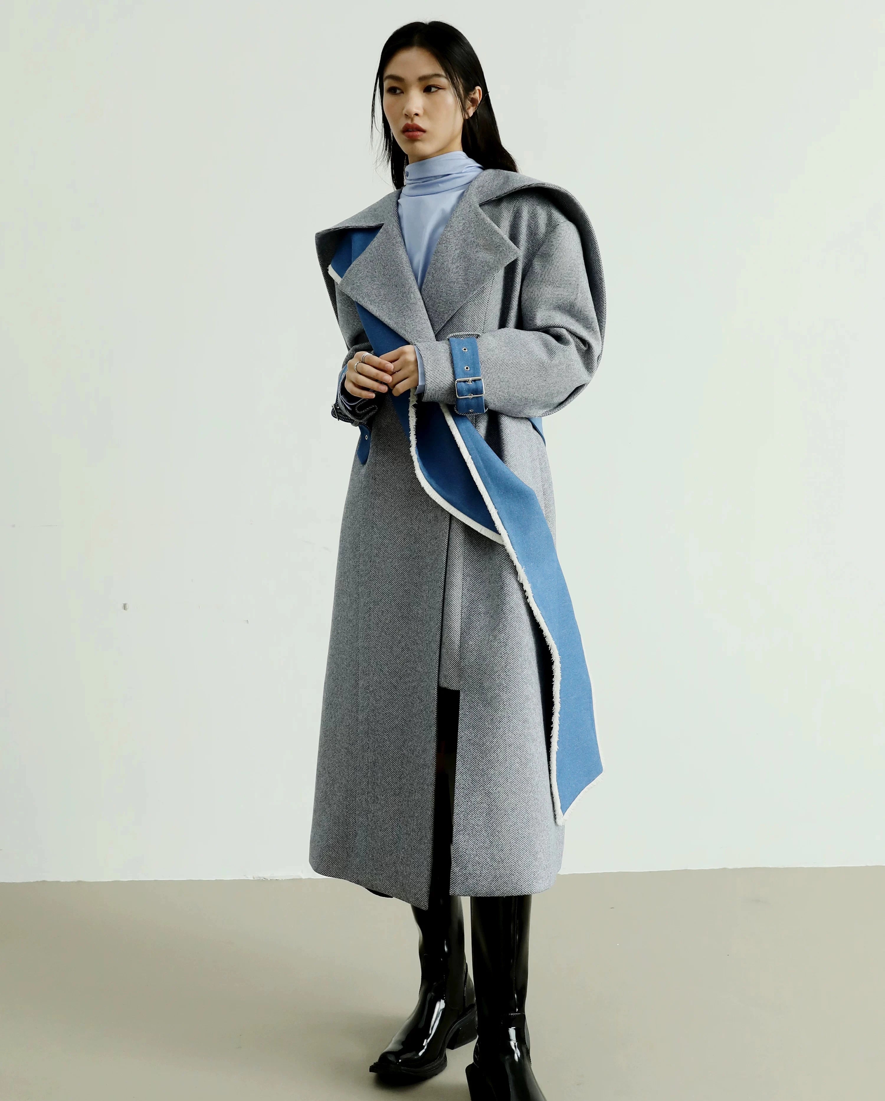 Patchwork Woolen Coat