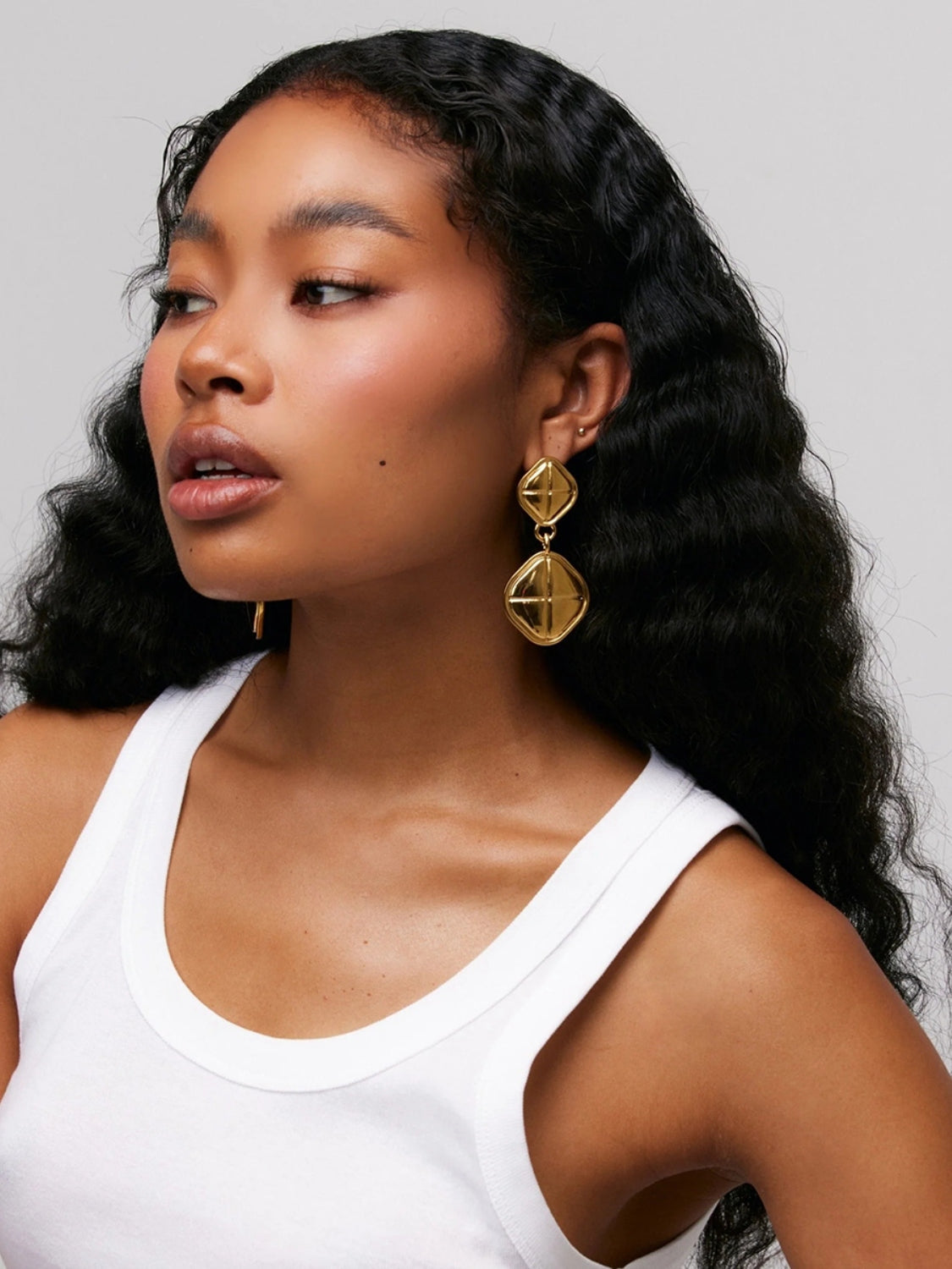 18K Gold-Plated Square Earrings