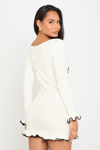 Ruffle rolled edge dress