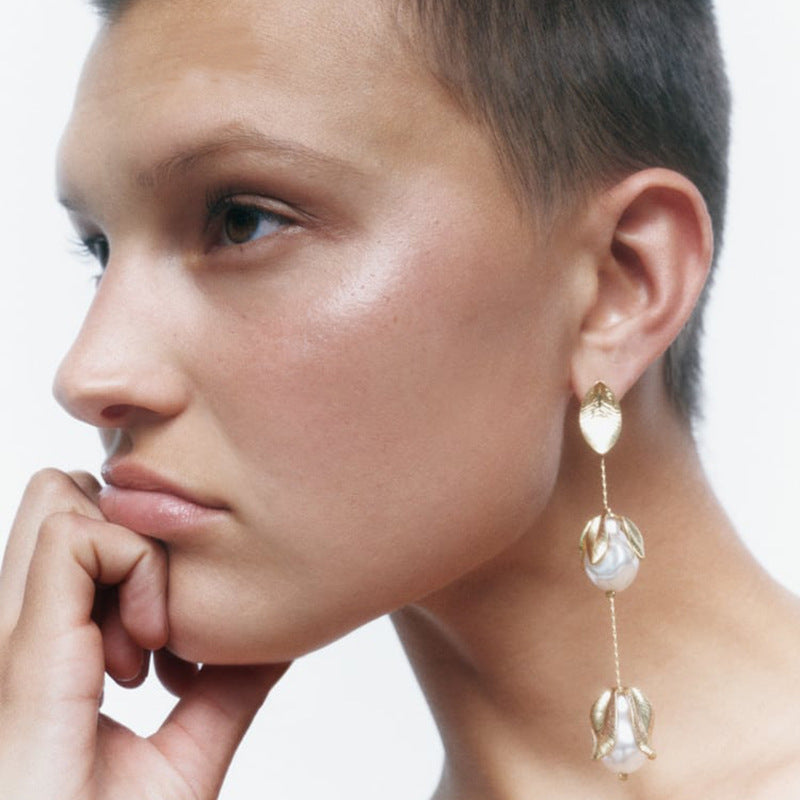 Pearl Petal Earrings