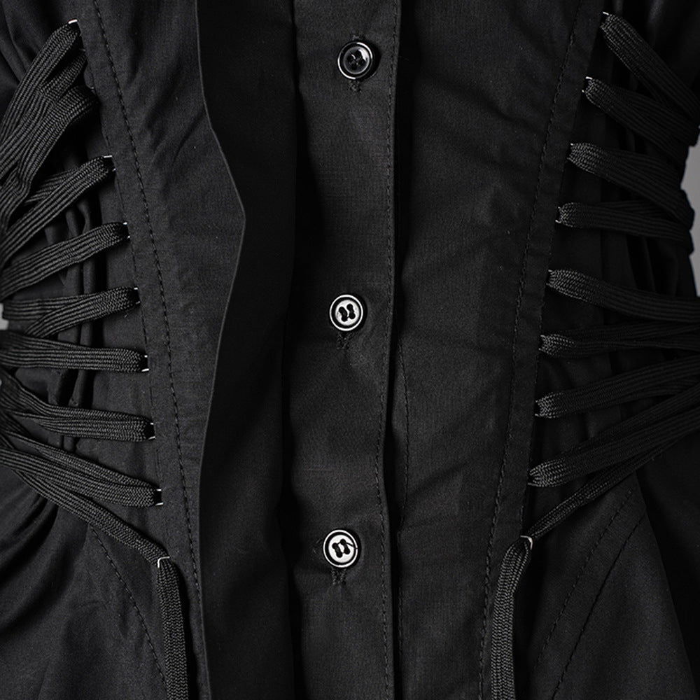 Lace up irregular top