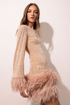 Backless feather dress