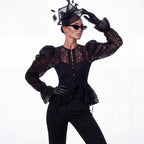 Round neck flared sleeves slim fit irregular shirt top