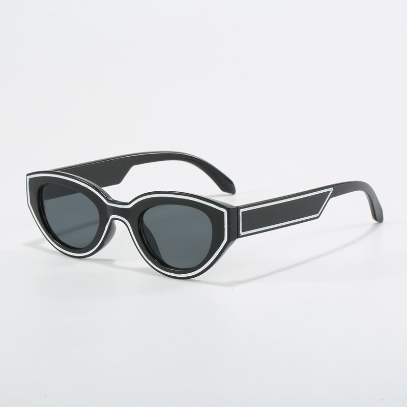 Retro oval dot paint sunglasses