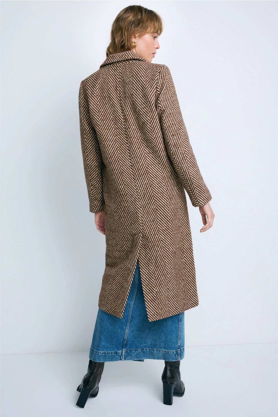 Herringbone Wool Coat