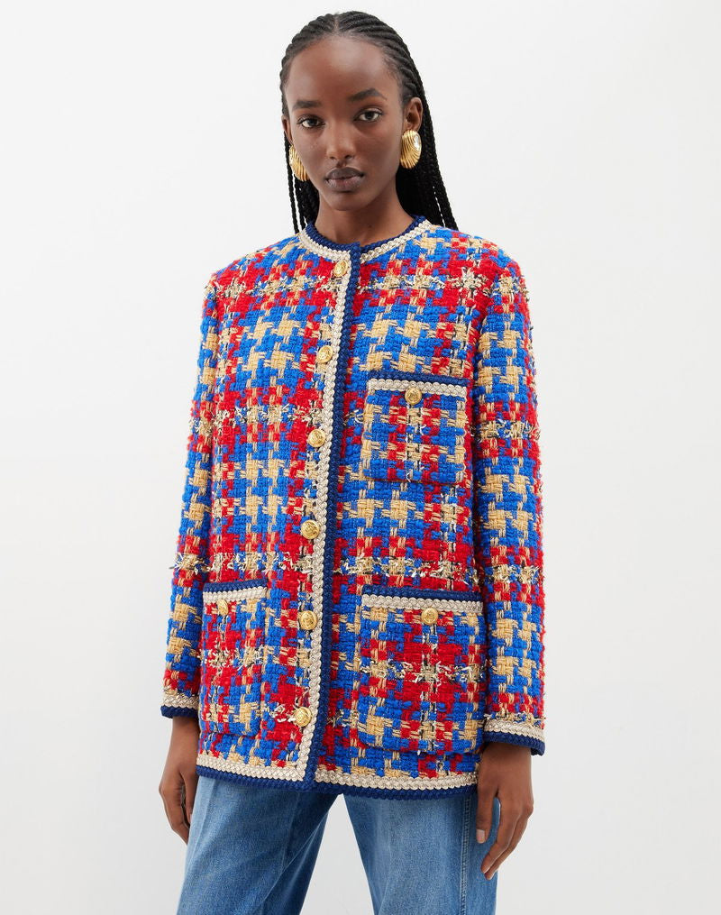 Plaid Tweed Coat
