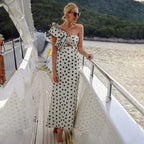 Women's Swimsuit Set Vintage Ruffle Dot Printed One Piece Vacation Swimwear Woman Beachwear Luxury Bathing Suit tankini