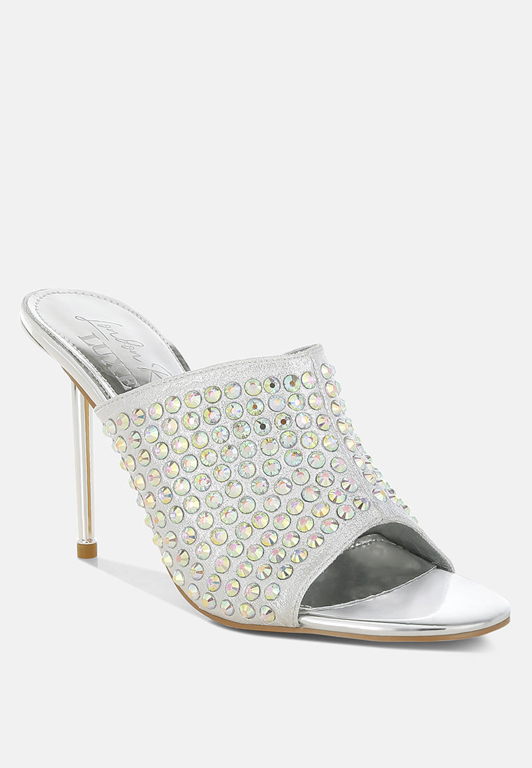Farasha AB Rhinestone Slip-On Stiletto Heels