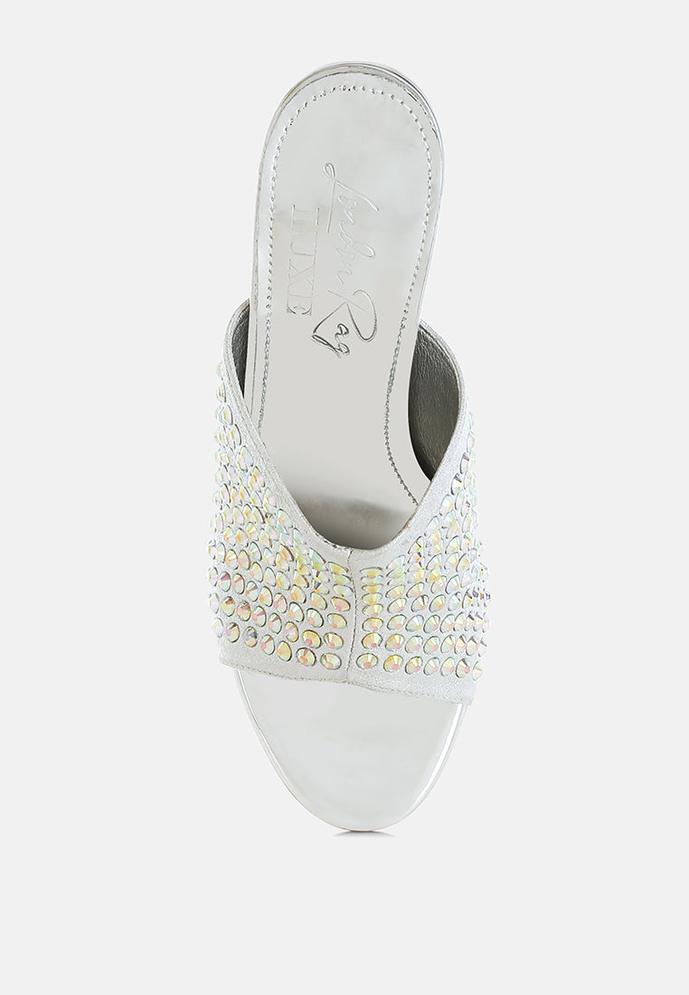 Farasha AB Rhinestone Slip-On Stiletto Heels