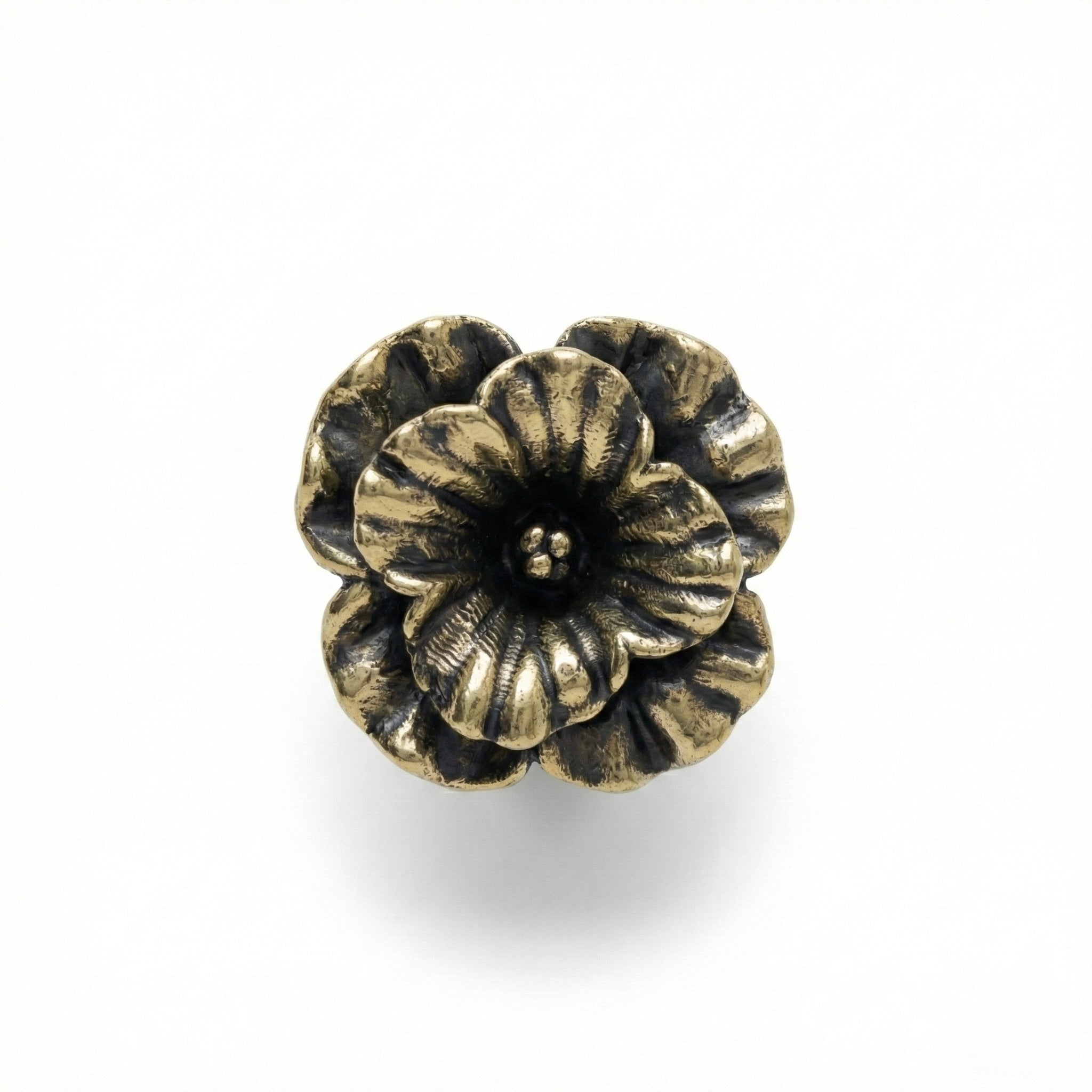 Antique Brass Flower Drawer Knobs