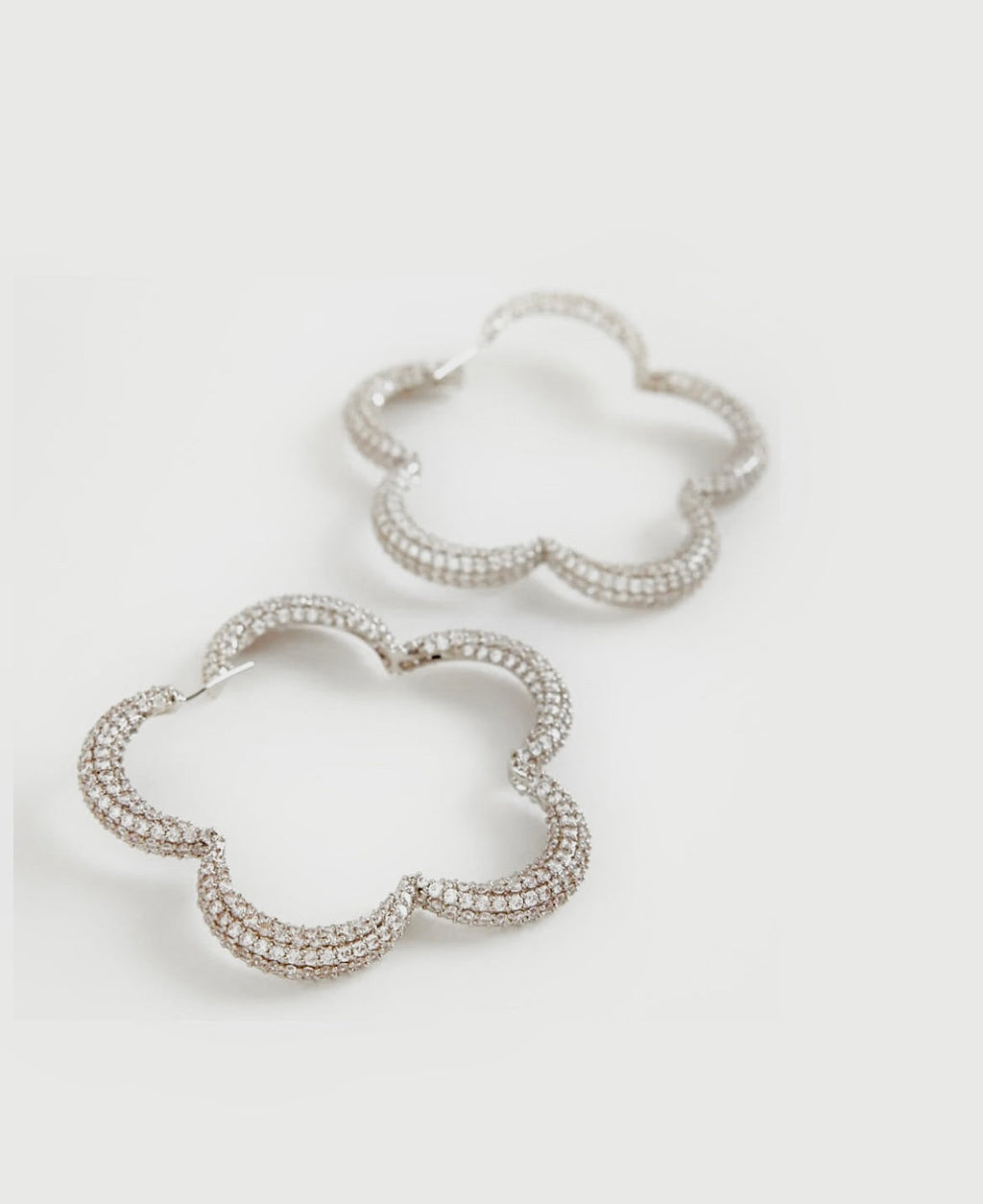 Crystal flower maxi hoops