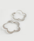 Crystal flower maxi hoops