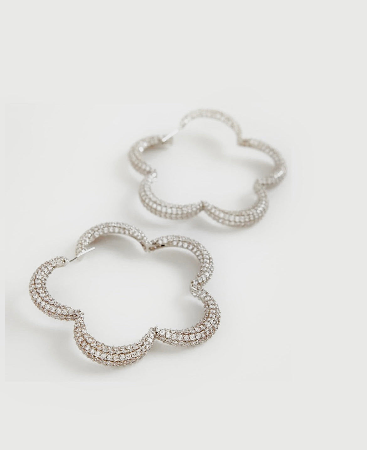 Crystal flower maxi hoops