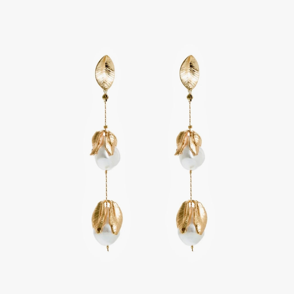 Pearl Petal Earrings