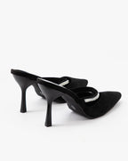 Suede Rhinestone High Heels