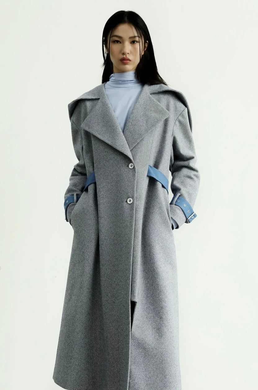Patchwork Woolen Coat