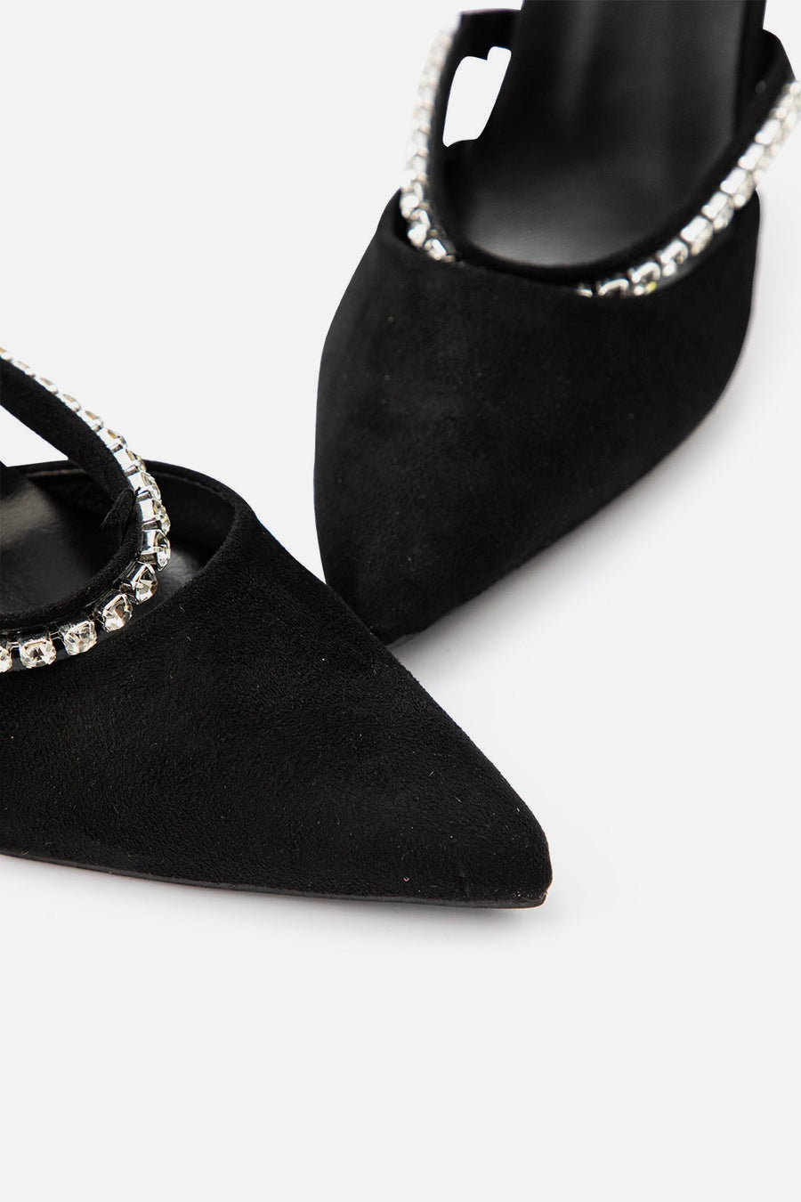 Suede Rhinestone High Heels