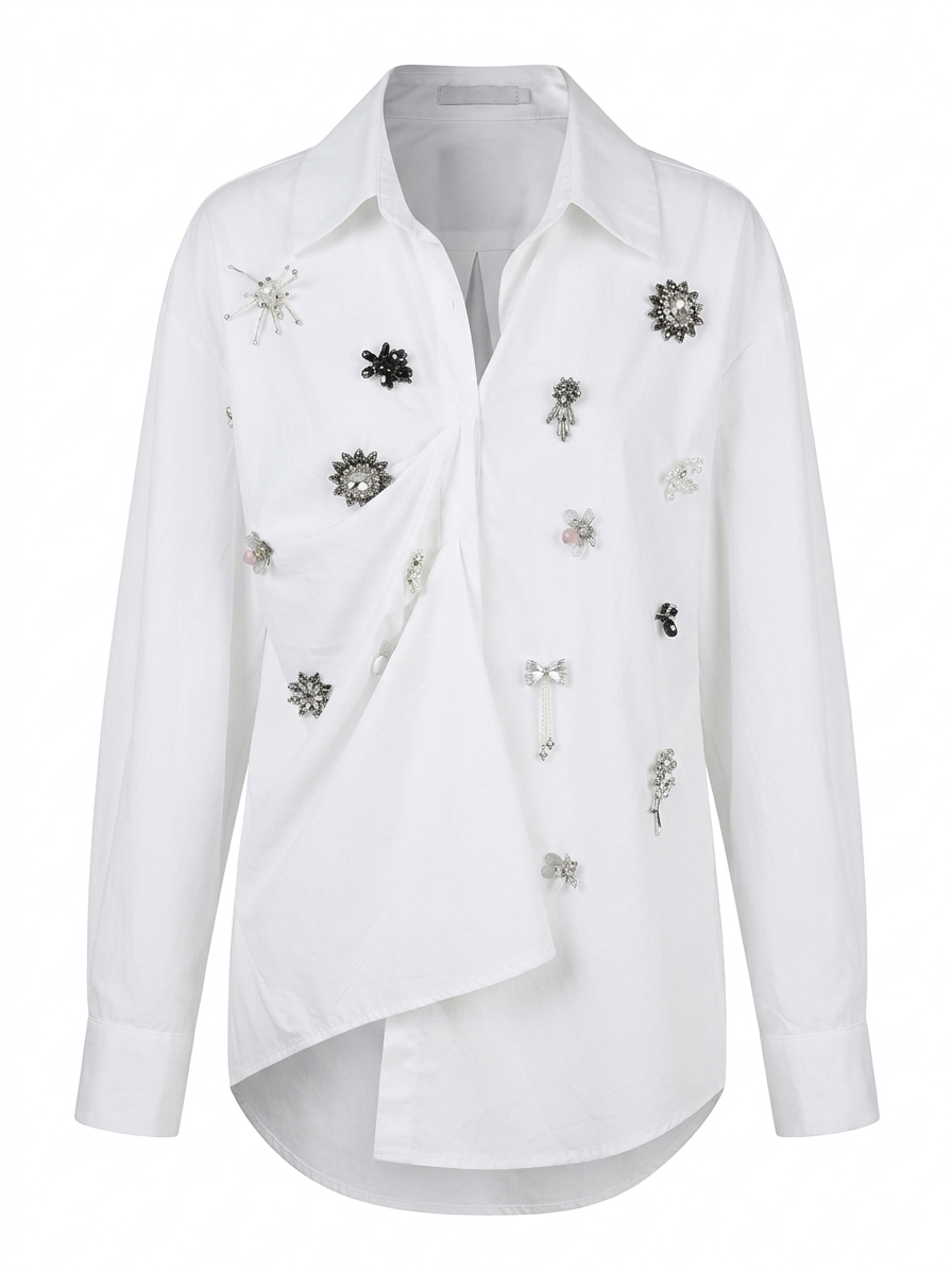 Audacious Rhinestone Long Sleeve Shirt