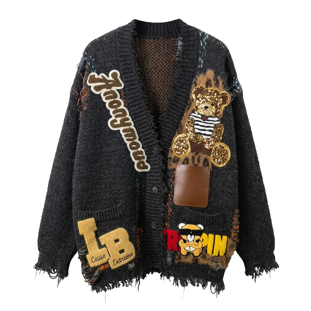 Audacious Patchwork Knit Cardigan-2