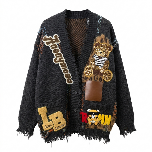 Audacious Patchwork Knit Cardigan-2