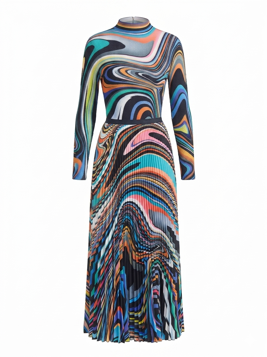 Vibrant Folded Gradient Two-Piece Set