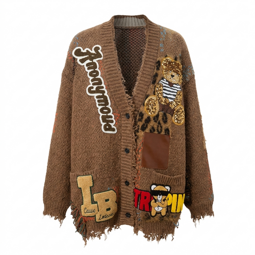 Audacious Patchwork Knit Cardigan-4