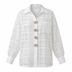 Bold Mesh Plaid Blouse-5