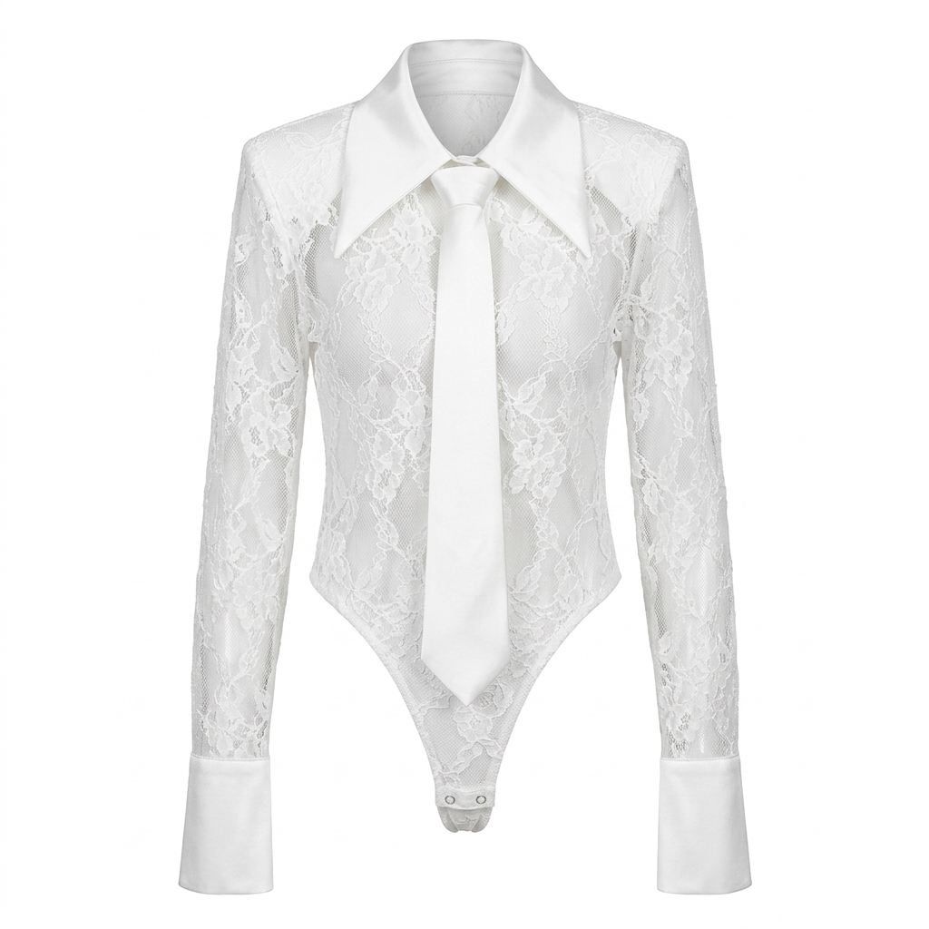 Audacious Lace Tie Bodysuit