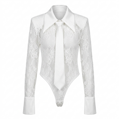 Audacious Lace Tie Bodysuit-4