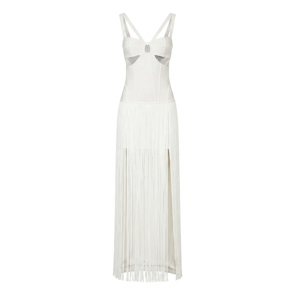 Fierce Cut-Out Tassel Maxi Dress-4