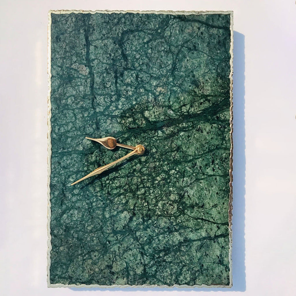 Green Marble Large Wall Clock/Personalised Momento
