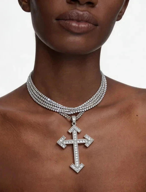 Cross Choker Necklace