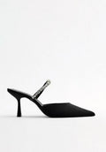 Suede Rhinestone High Heels