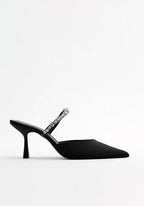 Suede Rhinestone High Heels