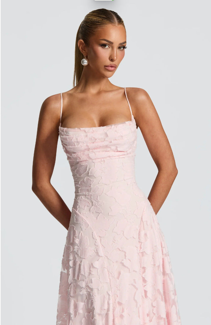 Lace halter dress