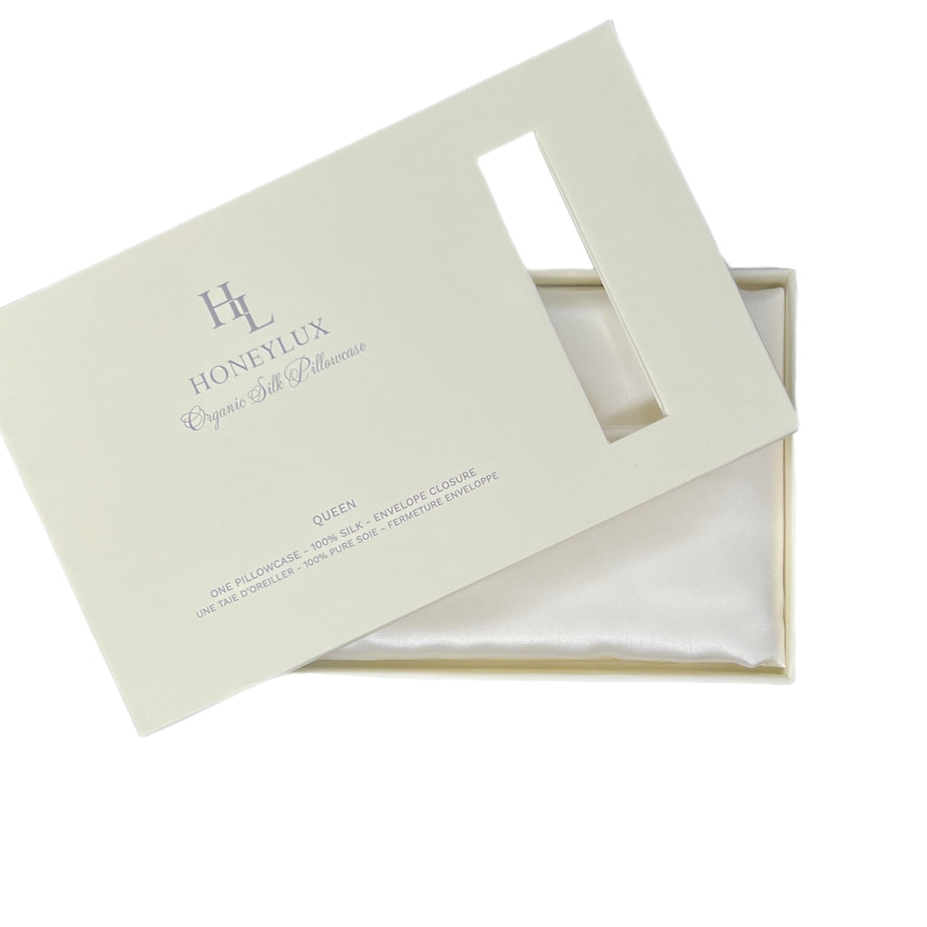 Queen Organic Silk Pillowcase - Cream White