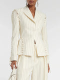 Patchwork Lace Up Blazer