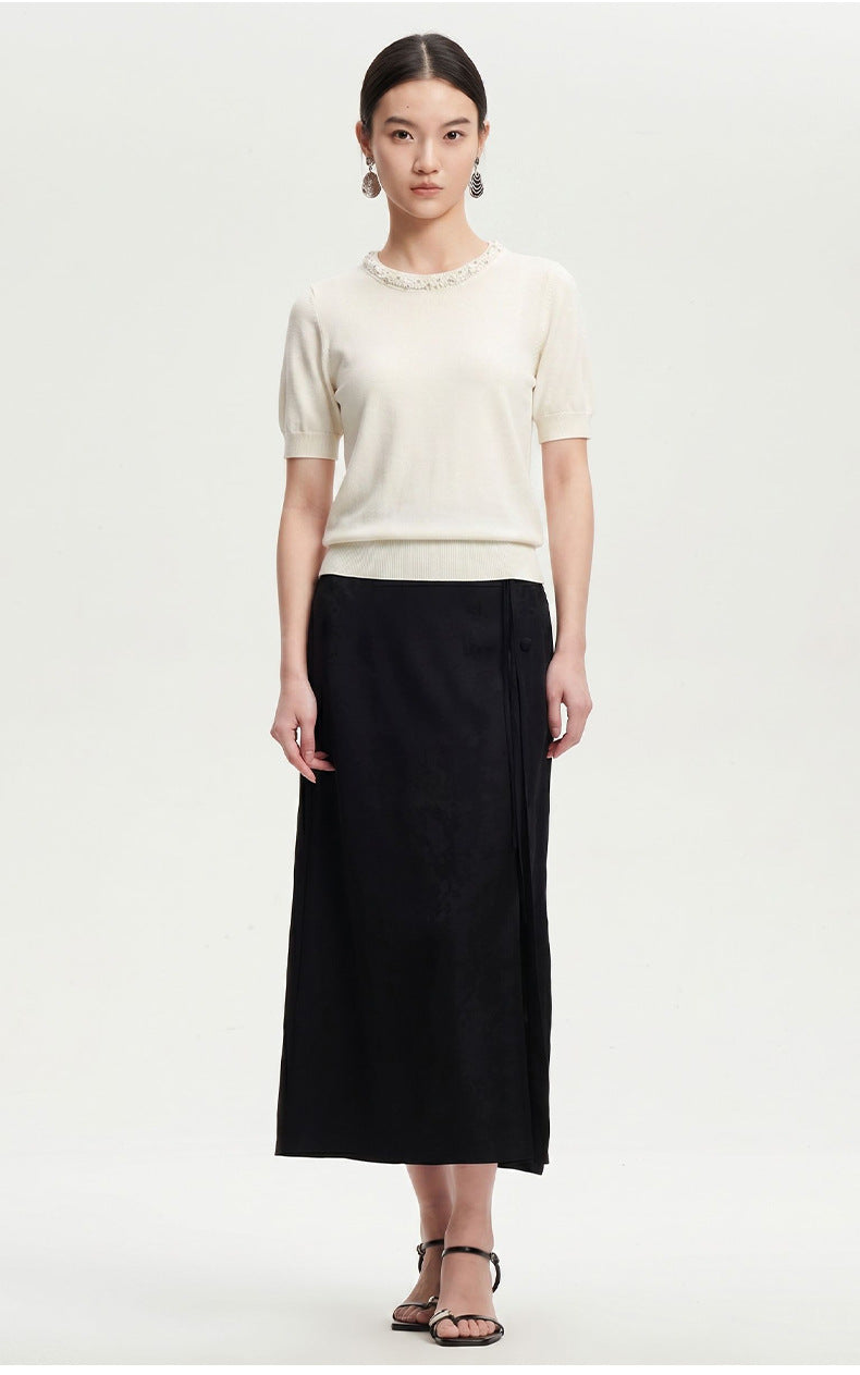 Beaded Round Neck Knit