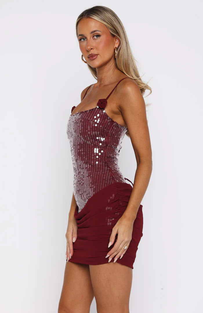 Sequin Beaded Mini Dress