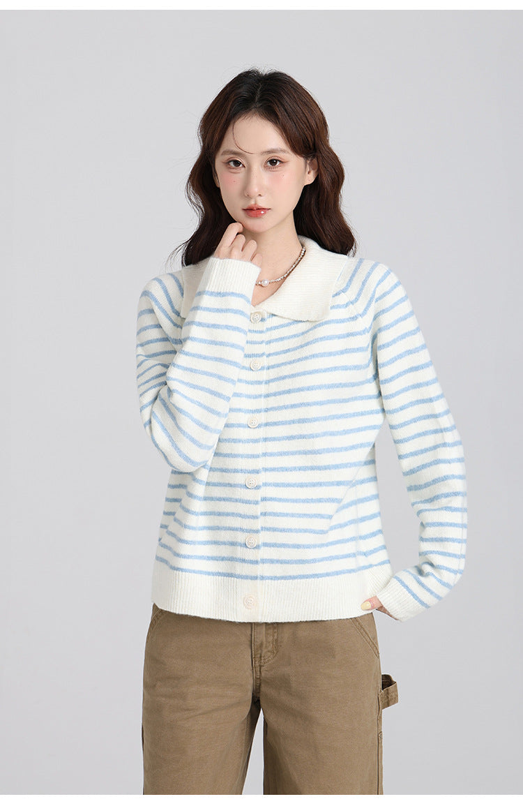 Striped Polo Cardigan