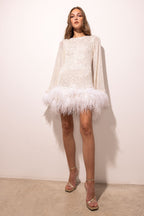 Backless feather dress