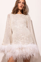 Backless feather dress