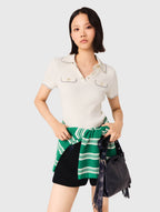 Ribbed Polo T-Shirt