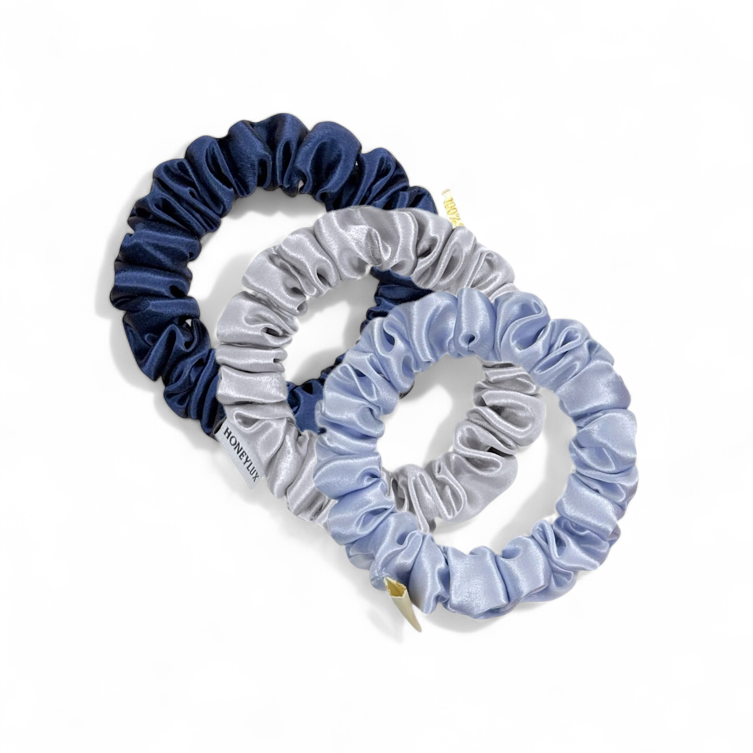 Mini Silk Scrunchie Set - Frost