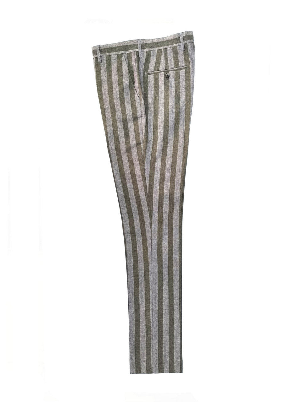 Brown Khaki Bold Stripe Double Breasted Suit