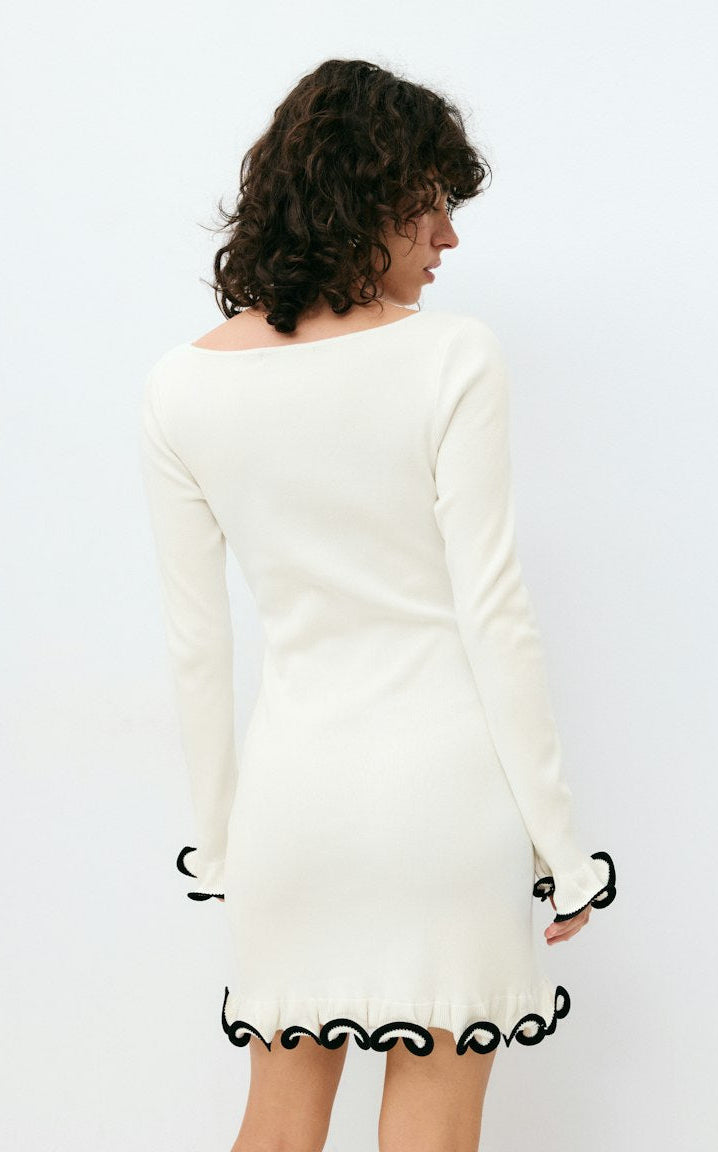 Ruffle rolled edge dress