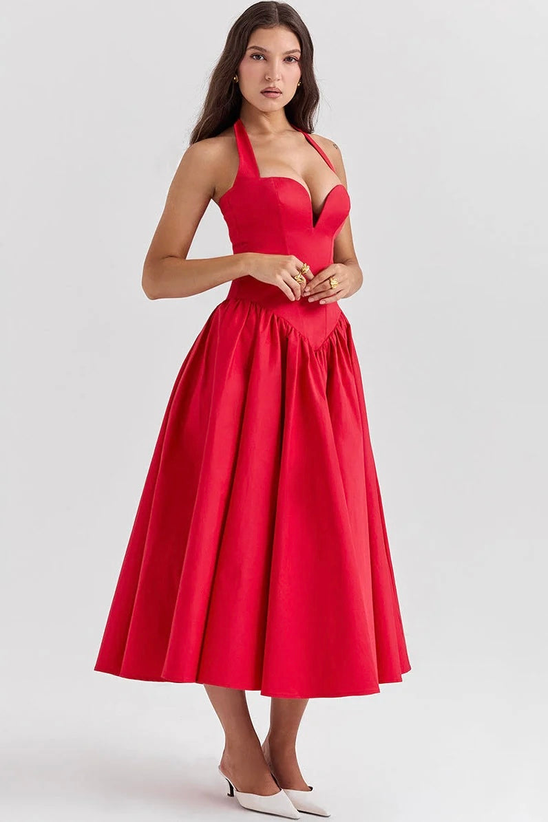 V-neck Backless Dress