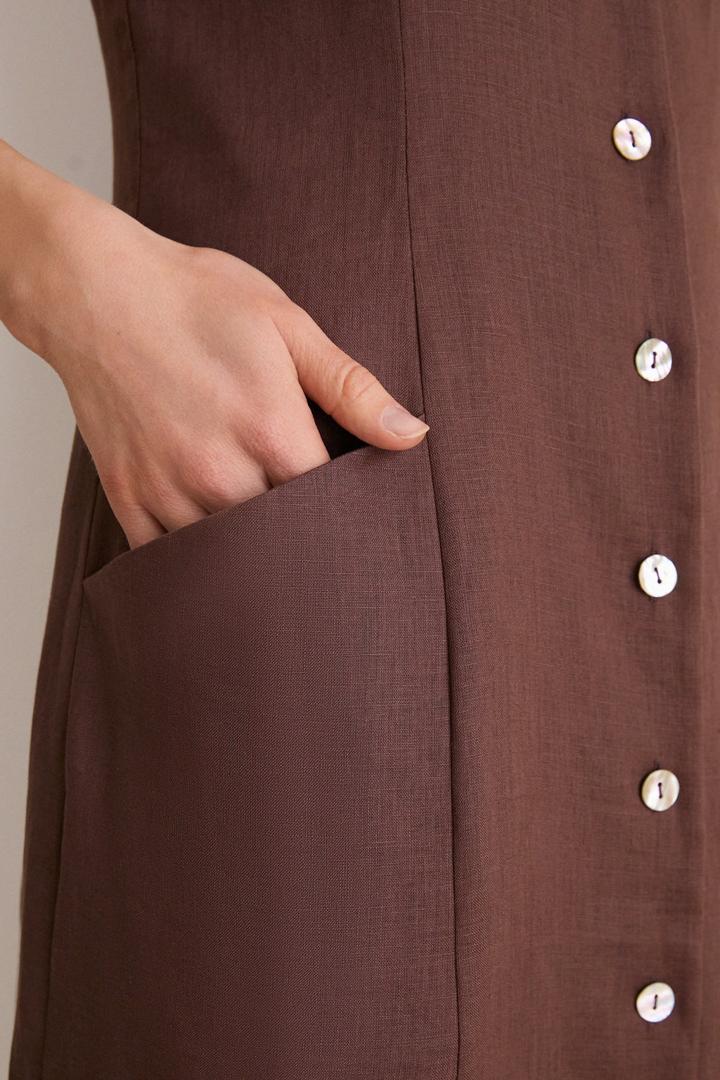 Cinching sleeveless dress