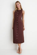 Cinching sleeveless dress